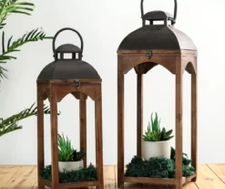 Brown Open Frame 2-Piece Candle Lantern Set -RAZOR COSCO SHOP 810528356 20