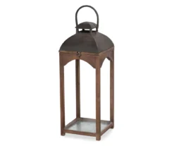 Brown Open Frame 2-Piece Candle Lantern Set -RAZOR COSCO SHOP 810528356 4