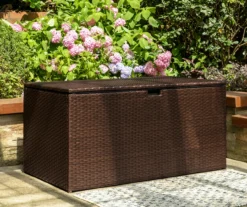 Brown 140-Gallon All-Weather Wicker Storage Deck Box -RAZOR COSCO SHOP 810530854 A0 4
