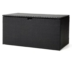 Black 140-Gallon All-Weather Wicker Storage Deck Box