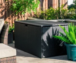 Black 140-Gallon All-Weather Wicker Storage Deck Box -RAZOR COSCO SHOP 810530855 A0 5