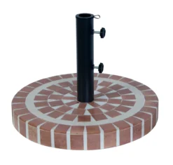 Brick Mosaic Round Cement & Ceramic Umbrella Base -RAZOR COSCO SHOP 810540716 1