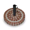 Brick Mosaic Round Cement & Ceramic Umbrella Base