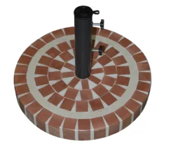 Brick Mosaic Round Cement & Ceramic Umbrella Base -RAZOR COSCO SHOP 810540716 2