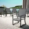 COSCO Capitol Hill Gray Sling Patio Dining Chairs, 6-Pack