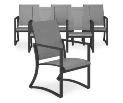 COSCO Capitol Hill Gray Sling Patio Dining Chairs, 6-Pack -RAZOR COSCO SHOP 810541219 2