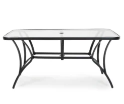 Paloma Gray Glass Top & Steel Patio Dining Table -RAZOR COSCO SHOP 810541220 5