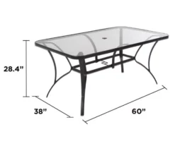 Paloma Gray Glass Top & Steel Patio Dining Table -RAZOR COSCO SHOP 810541220 6