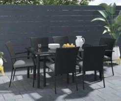 COSCO Lakewood Ranch Black Cushioned Wicker Patio Dining Chairs, 6-Pack -RAZOR COSCO SHOP 810541484 4