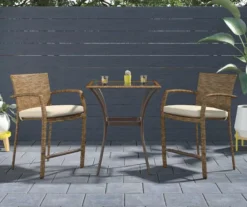 Lakewood Ranch Brown 3-Piece Wicker High Top Bistro Patio Furniture Set -RAZOR COSCO SHOP 810541486 2