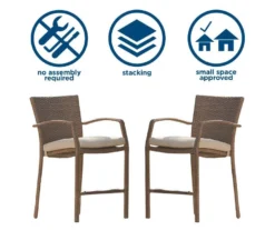 Lakewood Ranch Brown 3-Piece Wicker High Top Bistro Patio Furniture Set -RAZOR COSCO SHOP 810541486 3