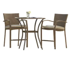 Lakewood Ranch Brown 3-Piece Wicker High Top Bistro Patio Furniture Set -RAZOR COSCO SHOP 810541486 6 1