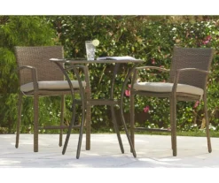 Lakewood Ranch Brown 3-Piece Wicker High Top Bistro Patio Furniture Set -RAZOR COSCO SHOP 810541486 7