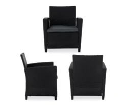 COSCO Malmo Black 4-Piece Wicker Cushioned Patio Furniture Set -RAZOR COSCO SHOP 810541489 3