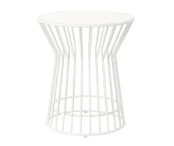 Roberta White Steel Patio Side Table -RAZOR COSCO SHOP 810541492 6 1