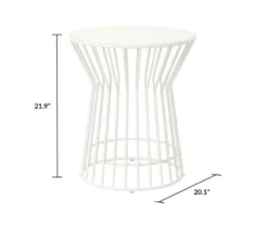 Roberta White Steel Patio Side Table -RAZOR COSCO SHOP 810541492 6