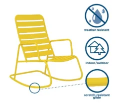 Roberta Yellow Patio Rocking Chair -RAZOR COSCO SHOP 810541496 3