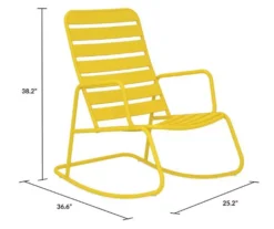 Roberta Yellow Patio Rocking Chair -RAZOR COSCO SHOP 810541496 6