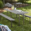 COSCO Intellefit Dark Gray 2-Bench Folding Outdoor Picnic Table