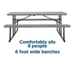 COSCO Intellefit Dark Gray 2-Bench Folding Outdoor Picnic Table -RAZOR COSCO SHOP 810541500 4