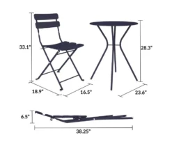 COSCO Outdoor Living Navy 3-Piece Folding Patio Seating Set -RAZOR COSCO SHOP 810541509 6