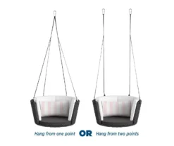 Sally Black Wicker Hanging Patio Swing -RAZOR COSCO SHOP 810541518 3