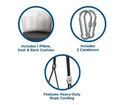 Sally Black Wicker Hanging Patio Swing -RAZOR COSCO SHOP 810541518 5