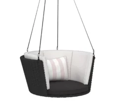 Sally Black Wicker Hanging Patio Swing -RAZOR COSCO SHOP 810541518 6 1