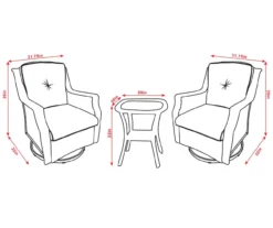 Real Living Rockbridge 3-Piece Cushioned Patio Glider & Side Table Set -RAZOR COSCO SHOP 810544190 X0 1