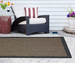 Biscayne Textured Chevron Outdoor Area Rug, (5' X 7')