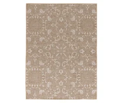 Broyhill Sandpointe Tan & Ecru Damask Outdoor Area Rug -RAZOR COSCO SHOP 810546500 810546501 810546502 1 1
