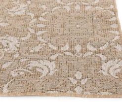 Broyhill Sandpointe Tan & Ecru Damask Outdoor Area Rug -RAZOR COSCO SHOP 810546500 810546501 810546502 2 1