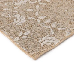Sandpointe Tan & Ecru Damask Outdoor Area Rug, (5' X 7') -RAZOR COSCO SHOP 810546500 810546501 810546502 3