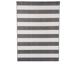 Afuera Onyx & Ivory Stripe Outdoor Area Rug, (6.5' x 9.5') -RAZOR COSCO SHOP 810547476 810547477 810547478 1 3
