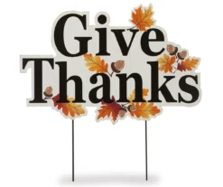 "Give Thanks" Autumn Leaves Yard Stake