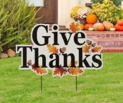 "Give Thanks" Autumn Leaves Yard Stake -RAZOR COSCO SHOP 810547803 6