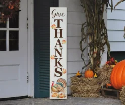 "Give Thanks" Turkey & Leaves Vertical Sign 11 "Give Thanks" Turkey & Leaves Vertical Sign -RAZOR COSCO SHOP 810547805 6