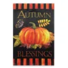 40" X 28" Autumn Blessings Pumpkin & Leaves House Flag