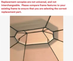 Manhattan Gazebo Beige Replacement Riplock Canopy & Side Mosquito Netting Set -RAZOR COSCO SHOP 810549197 3