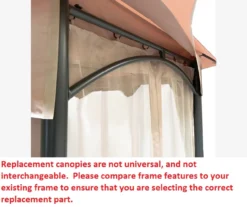 Manhattan Gazebo Beige Replacement Riplock Canopy & Side Mosquito Netting Set -RAZOR COSCO SHOP 810549197 4