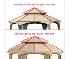 Heritage Gazebo Beige Replacement Canopy -RAZOR COSCO SHOP 810549236 3