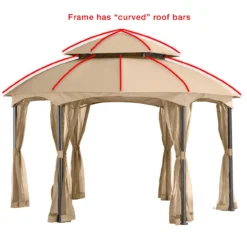 Heritage Gazebo Beige Replacement Canopy -RAZOR COSCO SHOP 810549236 41