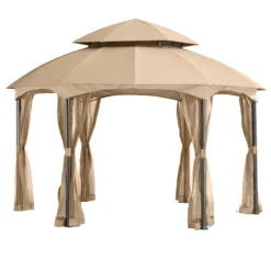 Heritage Gazebo Beige Replacement Riplock Canopy & Side Mosquito Netting Set -RAZOR COSCO SHOP 810549238 11