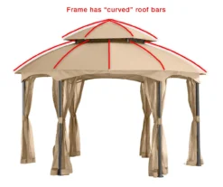 Heritage Gazebo Beige Replacement Riplock Canopy & Side Mosquito Netting Set -RAZOR COSCO SHOP 810549238 4