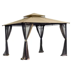Bamboo Look Gazebo Beige Replacement Riplock Canopy & Side Mosquito Netting Set 12 Bamboo Look Gazebo Beige Replacement Riplock Canopy & Side Mosquito Netting Set -RAZOR COSCO SHOP 810549241 11