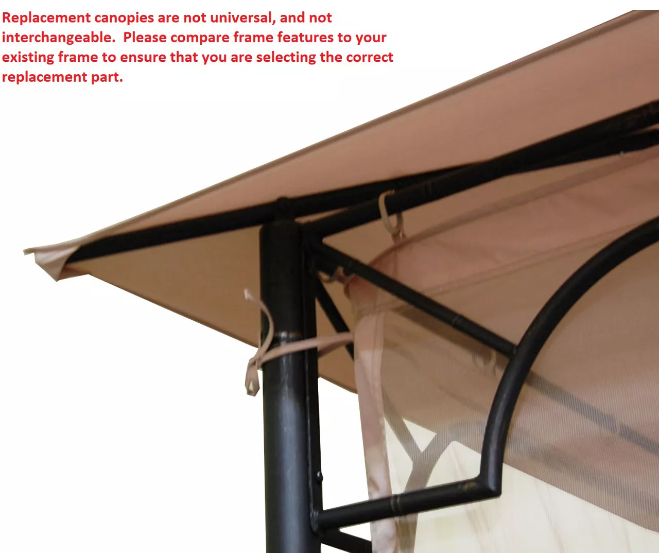 Bamboo Look Gazebo Beige Replacement Riplock Canopy & Side Mosquito Netting Set 3 Bamboo Look Gazebo Beige Replacement Riplock Canopy & Side Mosquito Netting Set - Image 3