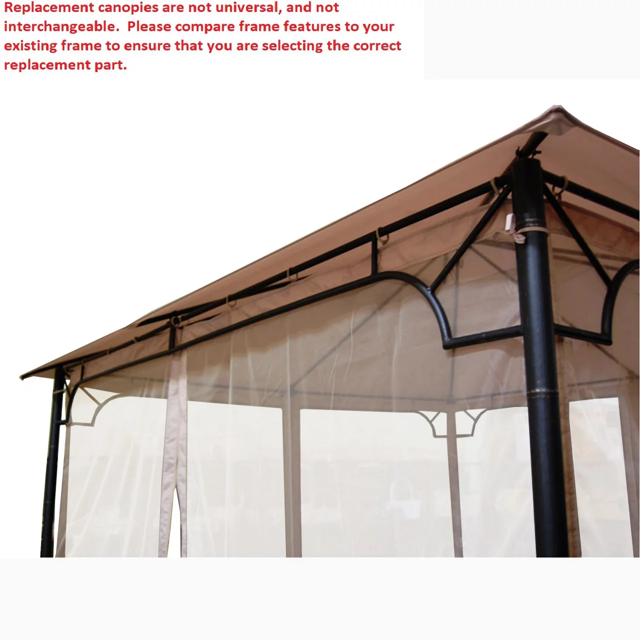 Bamboo Look Gazebo Beige Replacement Riplock Canopy & Side Mosquito Netting Set 8 Bamboo Look Gazebo Beige Replacement Riplock Canopy & Side Mosquito Netting Set - Image 8
