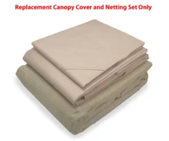 Oakmont Gazebo Beige Replacement Riplock Canopy & Side Mosquito Netting Set -RAZOR COSCO SHOP 810549264 2