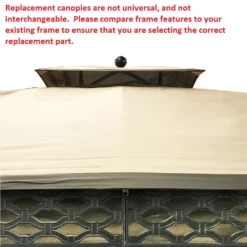 Oakmont Gazebo Beige Replacement Riplock Canopy & Side Mosquito Netting Set -RAZOR COSCO SHOP 810549264 41