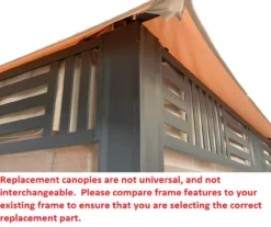 Westbrook Gazebo Beige Replacement Riplock Canopy & Side Mosquito Netting Set -RAZOR COSCO SHOP 810549275 3